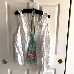 Vintage Magnolia Pearl antique lace top